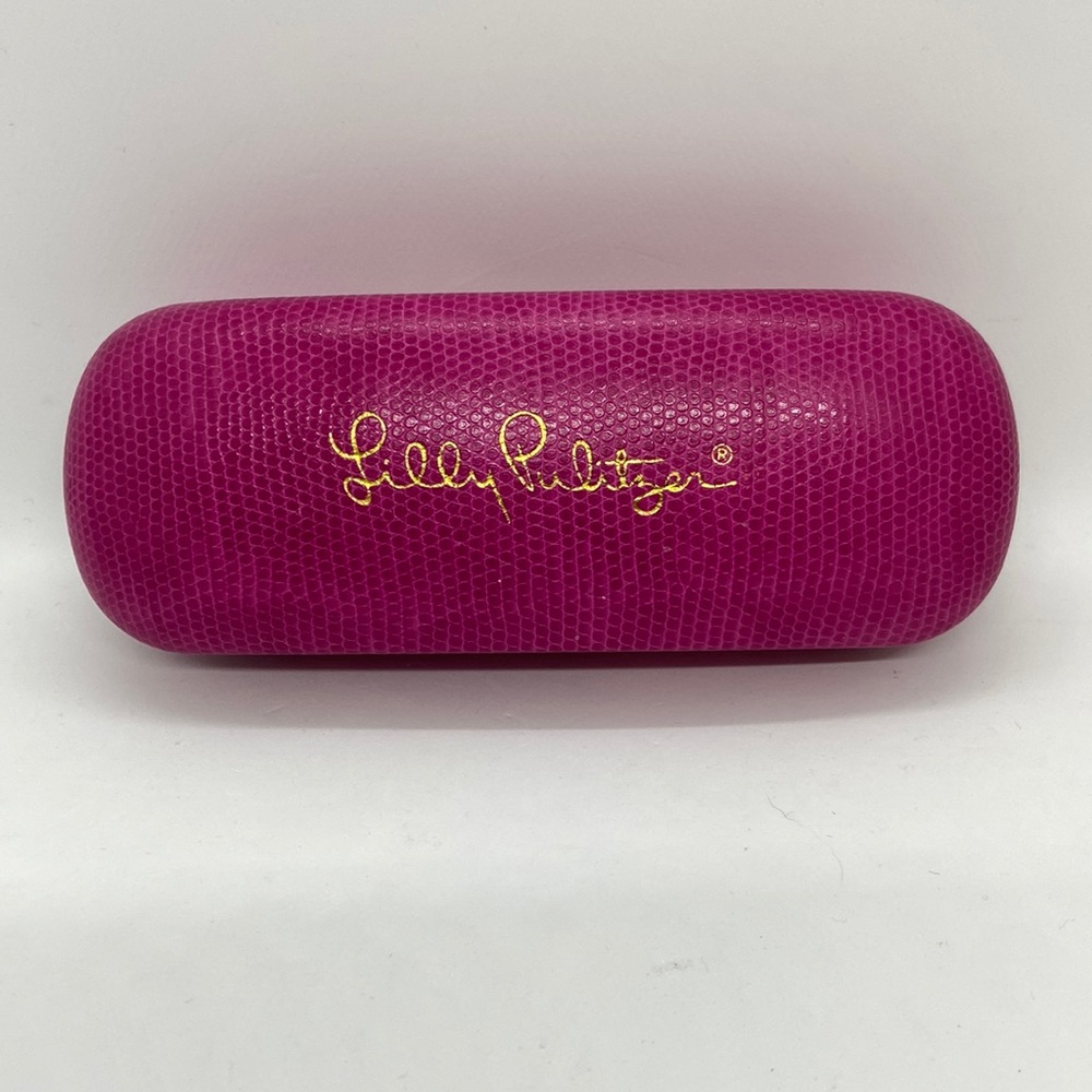 Lilly Pulitzer Pink Glasses Case With Blue Velveteen Inside